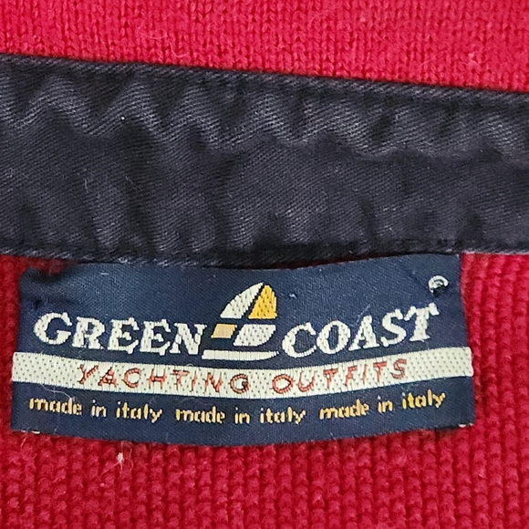 GREEN COAST Italian Sweater merino blend pop corn knit red (size 54 = large) - Picture 9 of 16